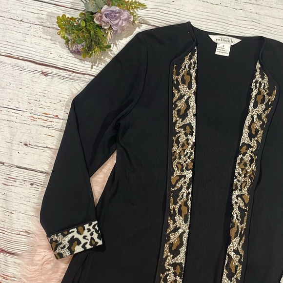 Exclusively Misook Animal Leopard Print Open Front Knit Cardigan - Picture 7 of 7